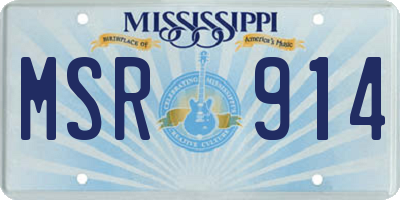 MS license plate MSR914