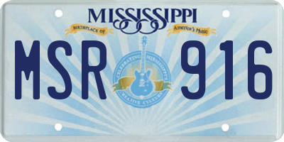 MS license plate MSR916