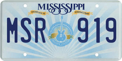 MS license plate MSR919