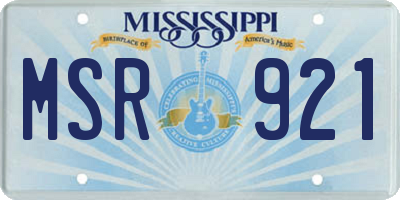 MS license plate MSR921