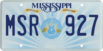 MS license plate MSR927