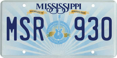 MS license plate MSR930
