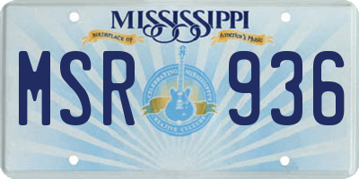 MS license plate MSR936