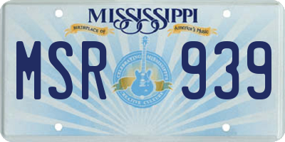 MS license plate MSR939
