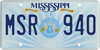 MS license plate MSR940
