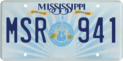 MS license plate MSR941