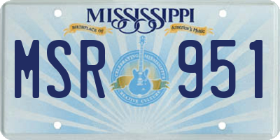 MS license plate MSR951