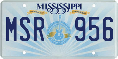 MS license plate MSR956
