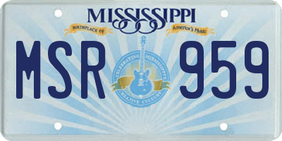 MS license plate MSR959