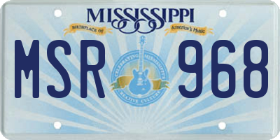 MS license plate MSR968
