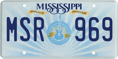 MS license plate MSR969