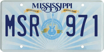 MS license plate MSR971