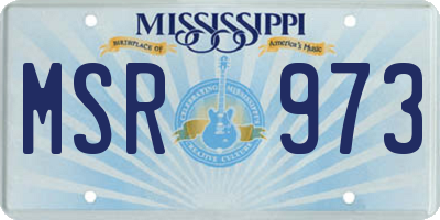 MS license plate MSR973