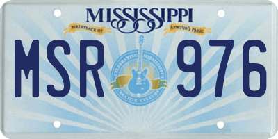 MS license plate MSR976