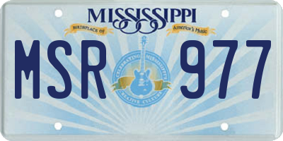 MS license plate MSR977