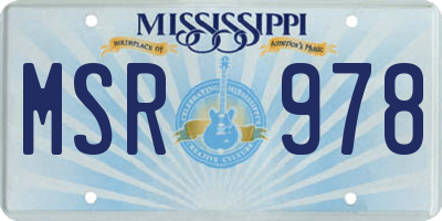 MS license plate MSR978