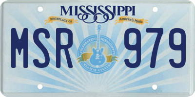 MS license plate MSR979