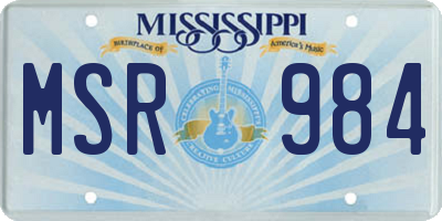 MS license plate MSR984