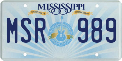 MS license plate MSR989