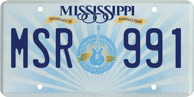 MS license plate MSR991