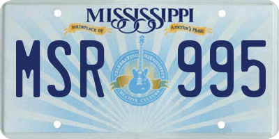 MS license plate MSR995