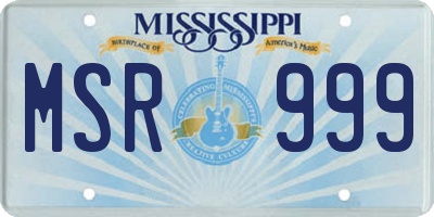 MS license plate MSR999