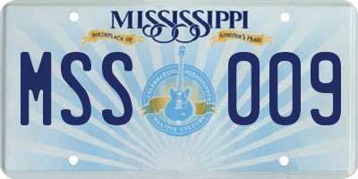 MS license plate MSS009