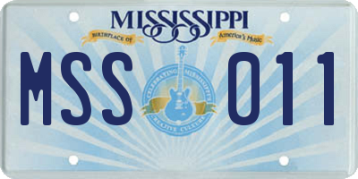 MS license plate MSS011