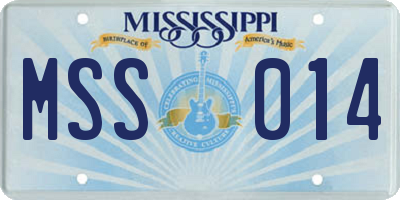 MS license plate MSS014