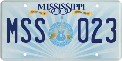 MS license plate MSS023