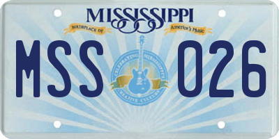 MS license plate MSS026