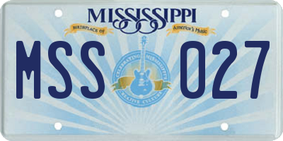 MS license plate MSS027