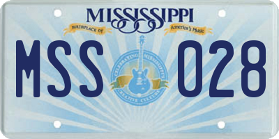 MS license plate MSS028