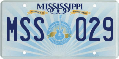 MS license plate MSS029