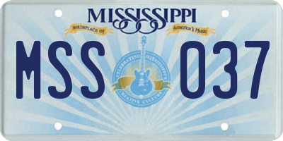 MS license plate MSS037