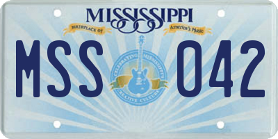 MS license plate MSS042