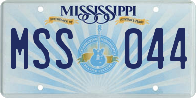 MS license plate MSS044