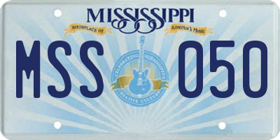 MS license plate MSS050