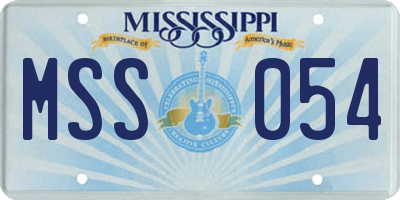 MS license plate MSS054