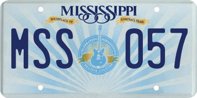 MS license plate MSS057