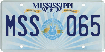 MS license plate MSS065