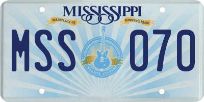 MS license plate MSS070