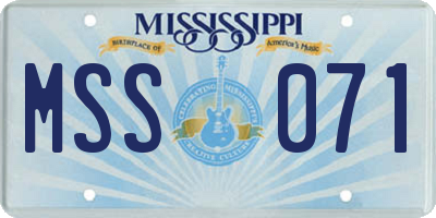 MS license plate MSS071
