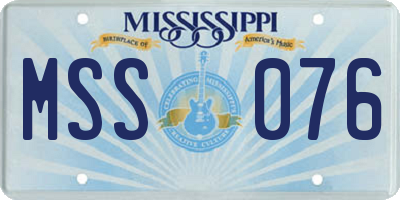 MS license plate MSS076
