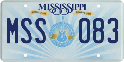 MS license plate MSS083