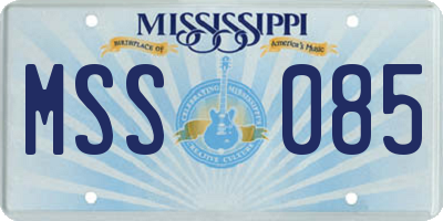 MS license plate MSS085