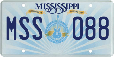 MS license plate MSS088