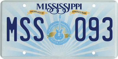 MS license plate MSS093