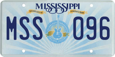 MS license plate MSS096
