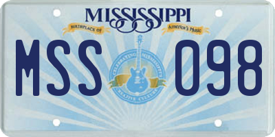 MS license plate MSS098